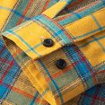 thumbnail image 5 of Plaid Flannel Shirts for Men Oversized Long Sleeve Button Down Buffalo Plaid Shirt Blouse Tops Yellow 2XL, 5 of 6