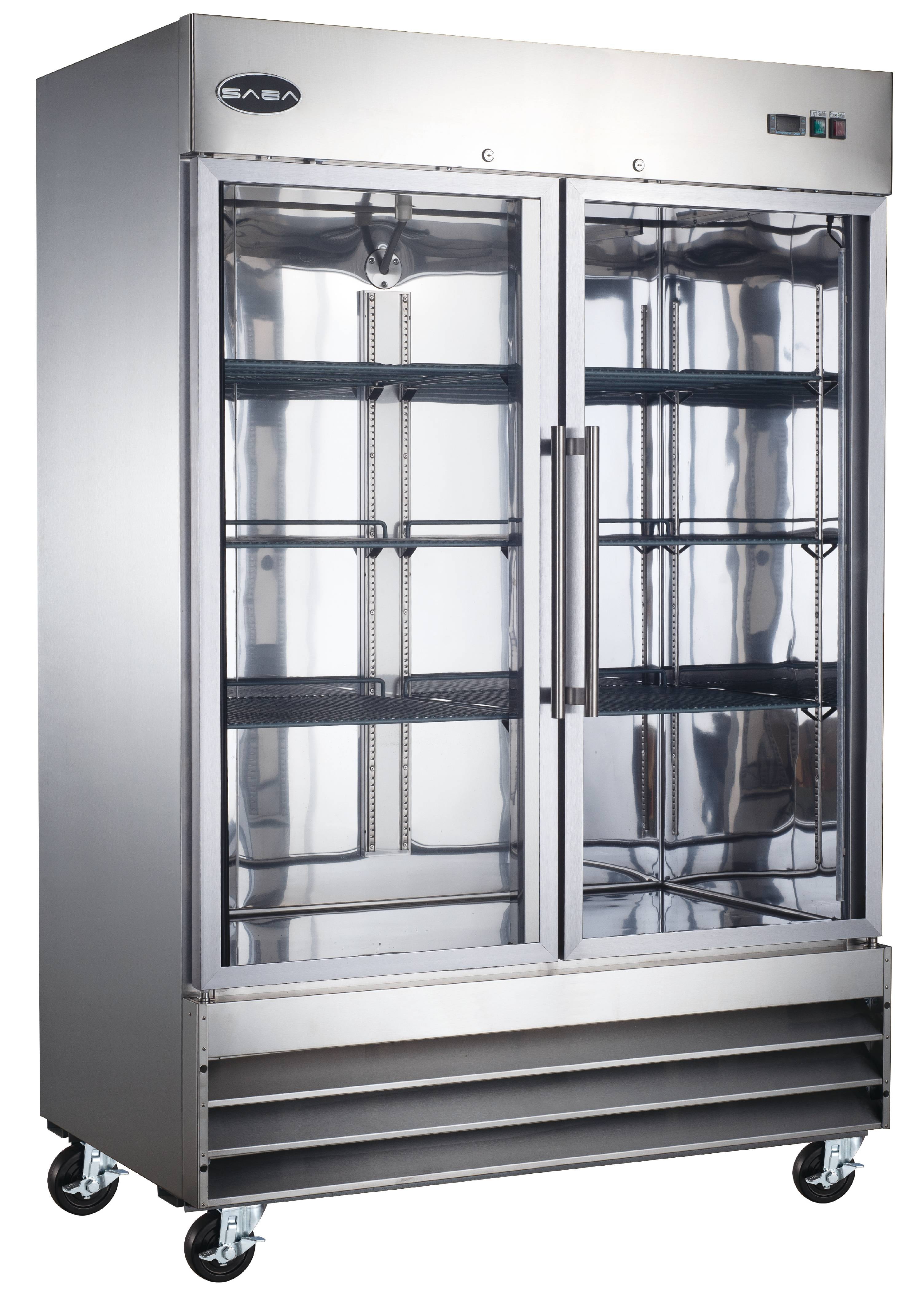 Heavy Duty Commercial 47 cu ft Stainless Steel Glass Door ReachIn