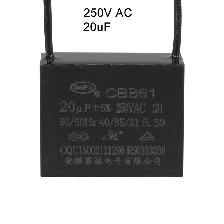 Uxcell CBB61 Ceiling Fan Capacitor – 12uF 450V AC 2-Wire Run Capacitor, Metallized Polypropylene Film, For Fans, Pumps, Motors & Generators