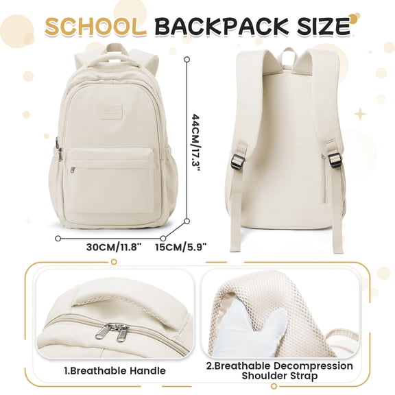 ATJIA Backpack for School College Backpack Large Capacity Bookbags for Women Casual Travel Daypacks Lightweight Water-repellent