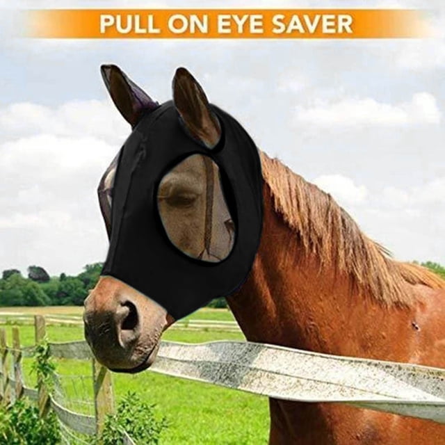 Fiudx Ofertas relámpago Máscara de cara de caballo Máscara de cabeza de caballo Máscara repelente de mosquitos con cara de caballo Máscara de cabeza de caballo Repelente de mosquitos y máscara Equipo