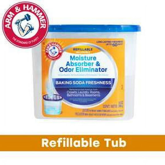 Arm & Hammer Fragrance Free Refillable Moisture Absorber, 14 oz. Tub