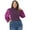 Purple, variant on Women's Plus Size Sparkle Sequin Sweatshirt Mock Neck Pullover Long Sleeve Glitter Party Tops- 3X,Navy Blue