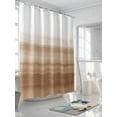 thumbnail image 3 of Fsddascl Brown White Ombre Shower Curtain Set - 36" x 78" Washable Bathtub Curtain with 12 Hooks, Vintage Farmhouse Abstract Striped Waterproof Fabric Stall Shower Curtains for Bathroom/Bathtub, 3 of 6
