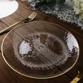 thumbnail image 2 of Efavormart 10 Pack | Clear Hammered 9" Round Plastic Dessert Appetizer Plates With Gold Rim, Disposable Salad Party Plate, 2 of 11