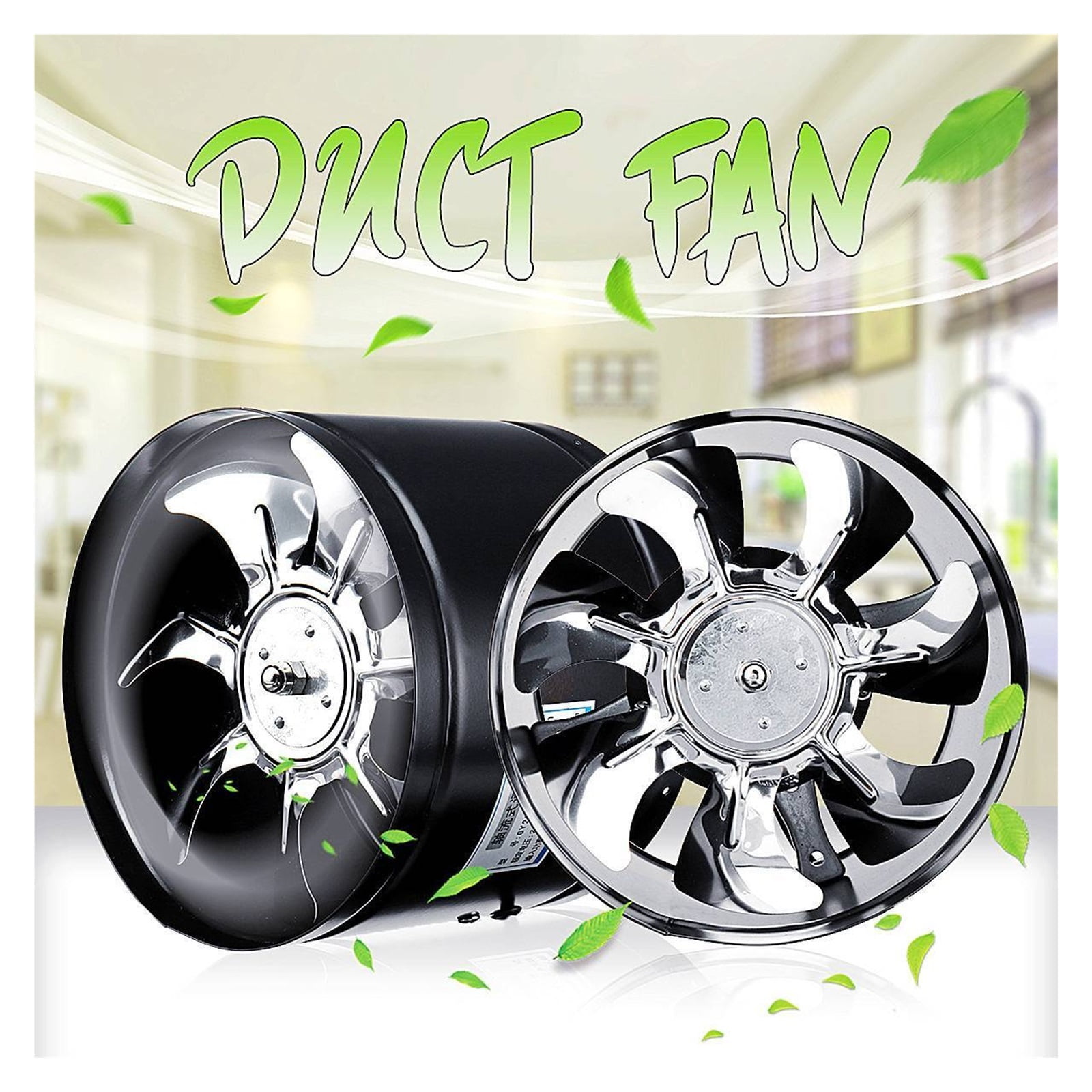 Exhaust Fan Home Silent Inline Duct Fan Booster Bathroom Extractor Blower Pipe Air Ventilation System Kitchen Wall Fan ,Quiet and Water Resistant