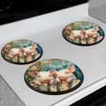 thumbnail image 7 of Electric Stove Burner Covers,4 Pcs Round Gas Burner Cover,8 and 10 Inch,Piglets with Curious Eyes and Flower Backdrop, 7 of 7