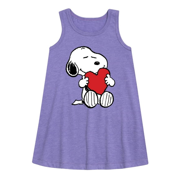 Peanuts - Valentine's Hugging Heart - Toddler and Youth Girls A-line Dress