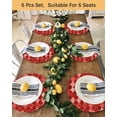 thumbnail image 4 of 15 Inch Round Placemats Set of 6, Red Fish Scale Non Slip Heat Insulation PP Table Mats, Modern Geometric Ombre Abstract Moroccan Washable Place Mats for Kitchen Dining Party Table Decor, 4 of 7