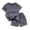 Dark Gray, variant on Girls and Boys 2 Piece Short Set Kids Summer Outfit Solid Color Short Sleeve T-shirt Elastic Waist Shorts Set(Purple,5-6 Years)
