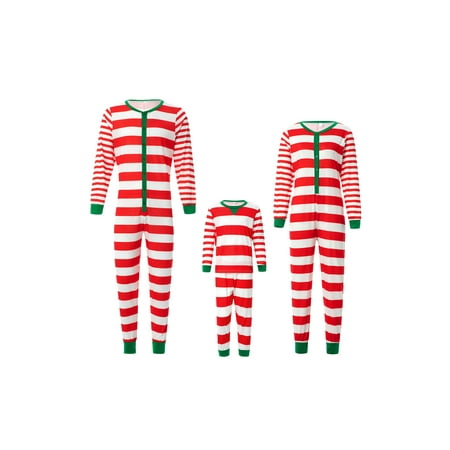 

Hirigin Family Matching Christmas Onesie Pajamas One Piece Classic Striped Sleepwear Long Sleeve Holiday Nightgown Outfits