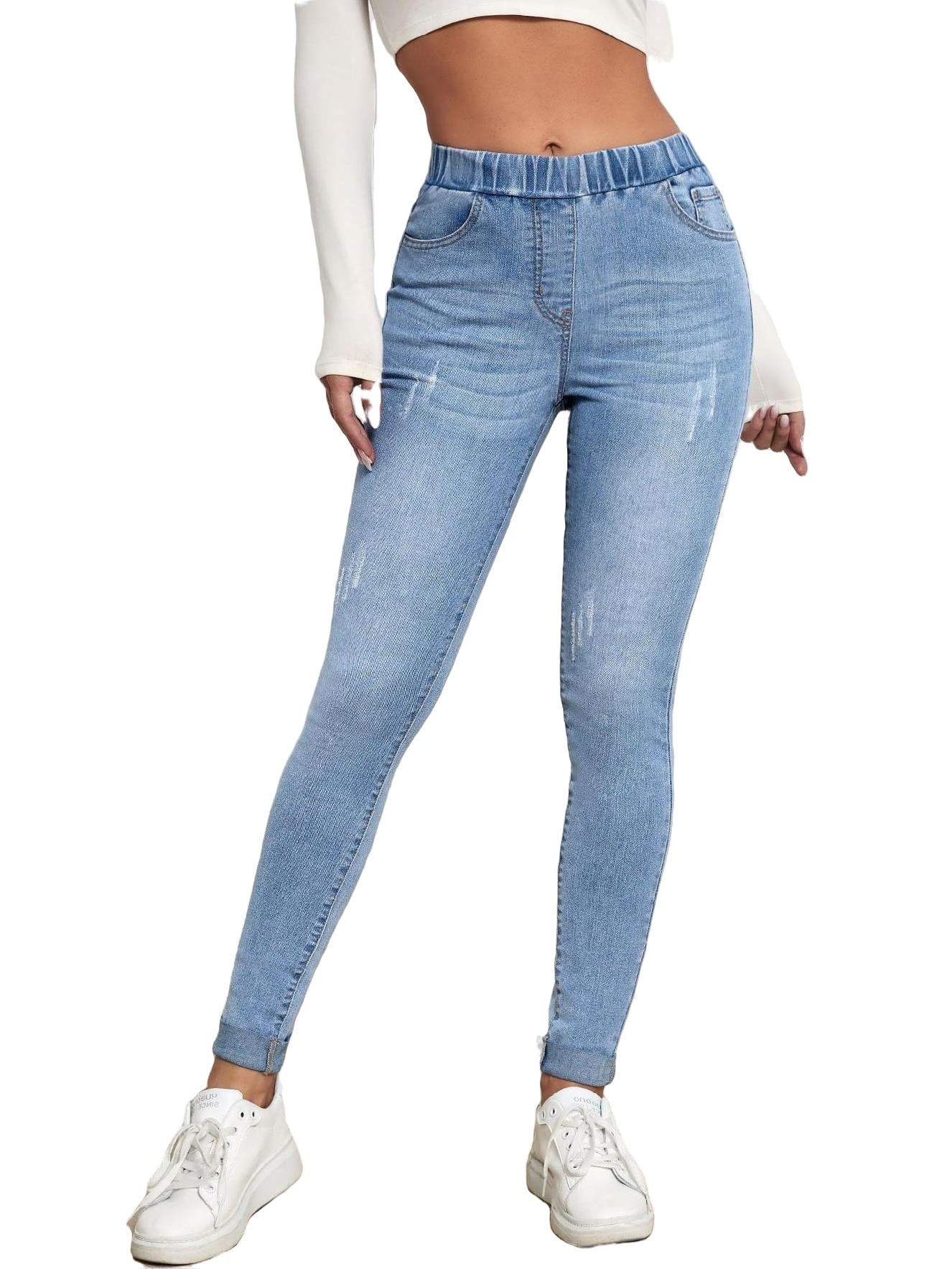 Plain Skinny Light Wash Women's Jeans (Women's)