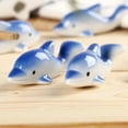 thumbnail image 2 of Qeeadeea/Japanese Dolphins Ceramic Chopstick Holders, Non-slip Chopstick Rests, Porcelain Chopstick Stand For Table Decoration -dolphin blue-single, 2 of 6