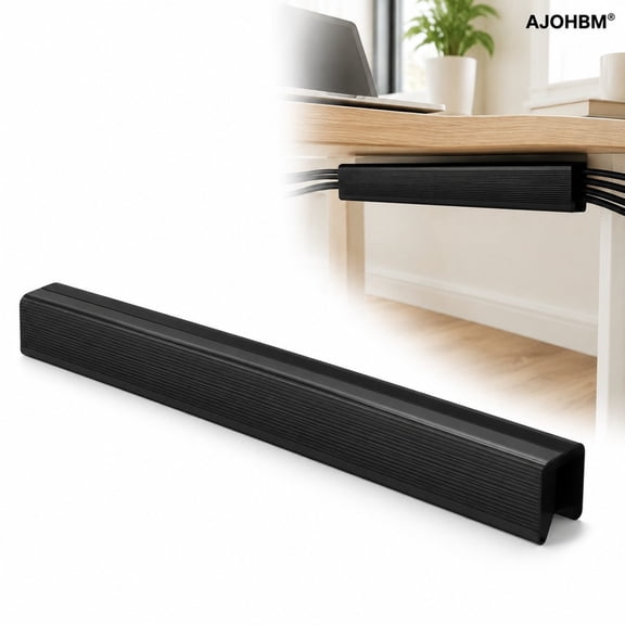AJOHBM Cord Hider, 15.7in PVC Cord Organizer, LazySpin Cable Management Wall, Under Desk Cable Trays, and Self-Adhesive Raceways for Desk, Cable Hider 1PC