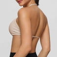 thumbnail image 5 of hoksml Halter Neck Ruched Bra for Women Wireless Comfort Bralette with Adjustable Straps, 5 of 6