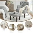 thumbnail image 6 of L'AGRATY Contemporary Sponge Solid Print Tufted Armchair with Ottoman, Grey, 6 of 6