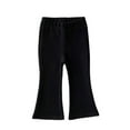 thumbnail image 2 of MAIHAN Girls Korean Style Flared Pants,Front Slit Casual Trousers Autumn Fashion for Toddlers Kids(Black,4-5 Years), 2 of 4