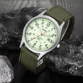 thumbnail image 1 of Reloj de cuarzo para hombre, reloj militar para hombre con fecha, de lona, de acero inoxidable, deportivo, de cuarzo, color blanco., 1 of 5