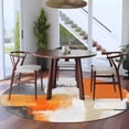 thumbnail image 4 of Burnt Orange Grey Round Area Rug 5 FT, Non Slip Bedroom Rugs, Abstract Geometric Oil Painting Modern Washable Soft Circular Carpet Non-Shedding Floor Mat for Kitchen Dining Room Foyer Balcony Dorm, 4 of 8