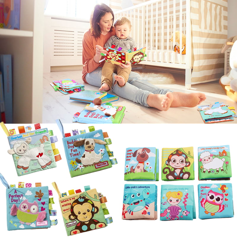 Infant Baby Kids Early Learning Educational Animals Read Soft Toys Cloth Books 