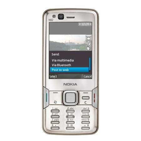 Nokia N82 100 MB Smartphone, 2.4" LCD240 x 320, 128 MB RAM, Symbian OS 9.2, Silver