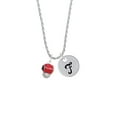 thumbnail image 2 of Delight Jewelry Silvertone Red Ladybug Spinner Silvertone Script Initial Disc - F - Charm Necklace, 20"+3", 2 of 4