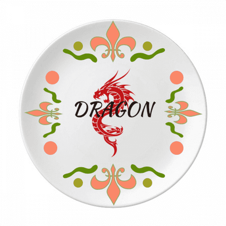 

Winged Animal Myth Dragon East West Flower Ceramics Plate Tableware Dinner Dish