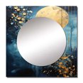 thumbnail image 2 of Designart "Cerulean Cycle Dreams: Moon in Blue and Gold III" moon Square Mirror For Wall Decor - Large Blue Square Mirror Printed Wall Decor - Astronomy Square Living Room Mirror, 2 of 5