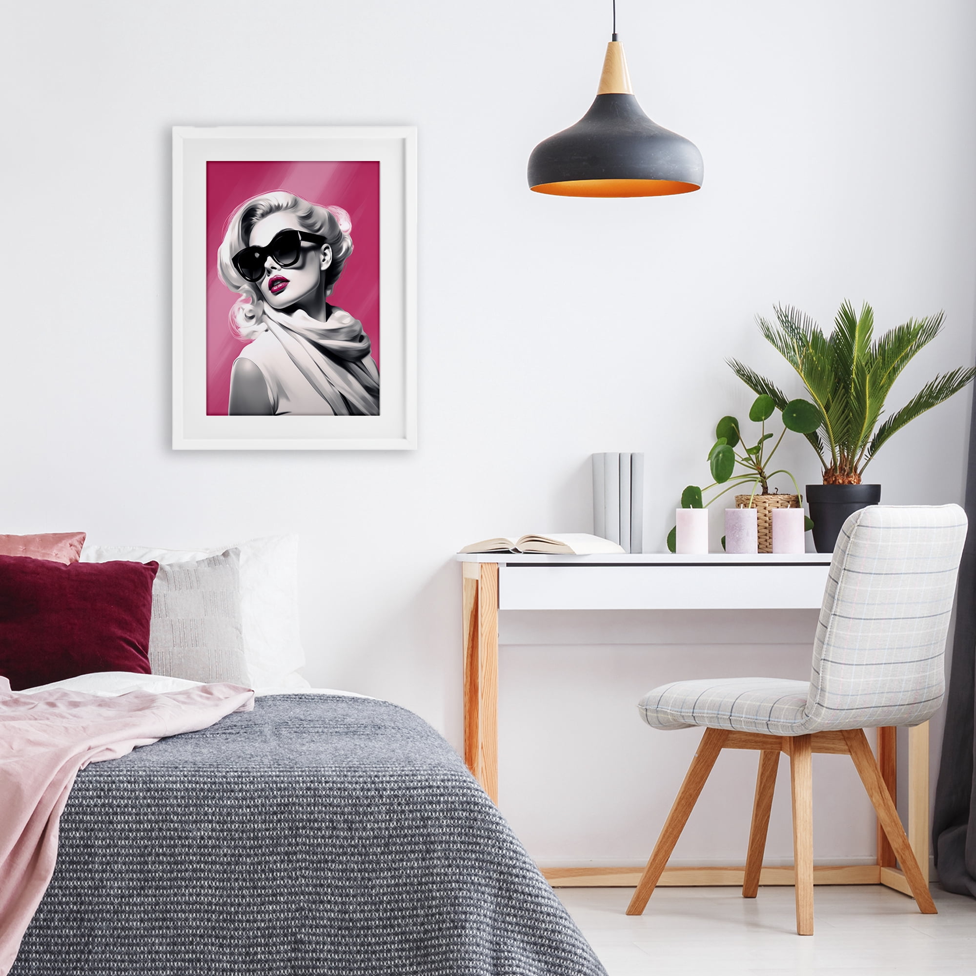 Stupell Industries Vintage Retro Chic Portrait White Framed Print Under Glass, design by Andrea Haase
