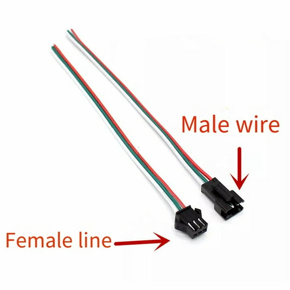 30Pairs For Jst Sm 3Pin Connectors 15Cm Wire Female/Male Led Connector For Led Strip