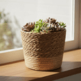 thumbnail image 5 of Durable Seagrass Woven Planter Basket - Rustic Decorative Storage Organizer, Versatile Flower Pot for Living Room Porch Home Spaces,4.72in(M), 5 of 8