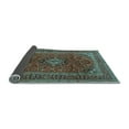 thumbnail image 2 of Ahgly Company Indoor Round Medallion Light Blue Traditional Area Rugs, 4' Round, 2 of 4