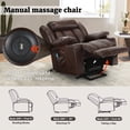 thumbnail image 5 of BALICHUN Large Power Lift Recliner Chair with Massage and Heat for Elderly, Overstuffed Wide Recliners, Breathable Leather with Breathable microporous, USB Ports, 2 Cup Holders (Brown), 5 of 9