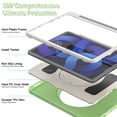thumbnail image 4 of Dteck Case for iPad Air 11 Inch (2024), Military Grade Protective Cover for iPad Pro 11 Inch (2022-2018) / iPad Air 5th & 4th Gen 10.9 Inch with Pencil Holder Rotating Handle Grip Stand,Green, 4 of 8