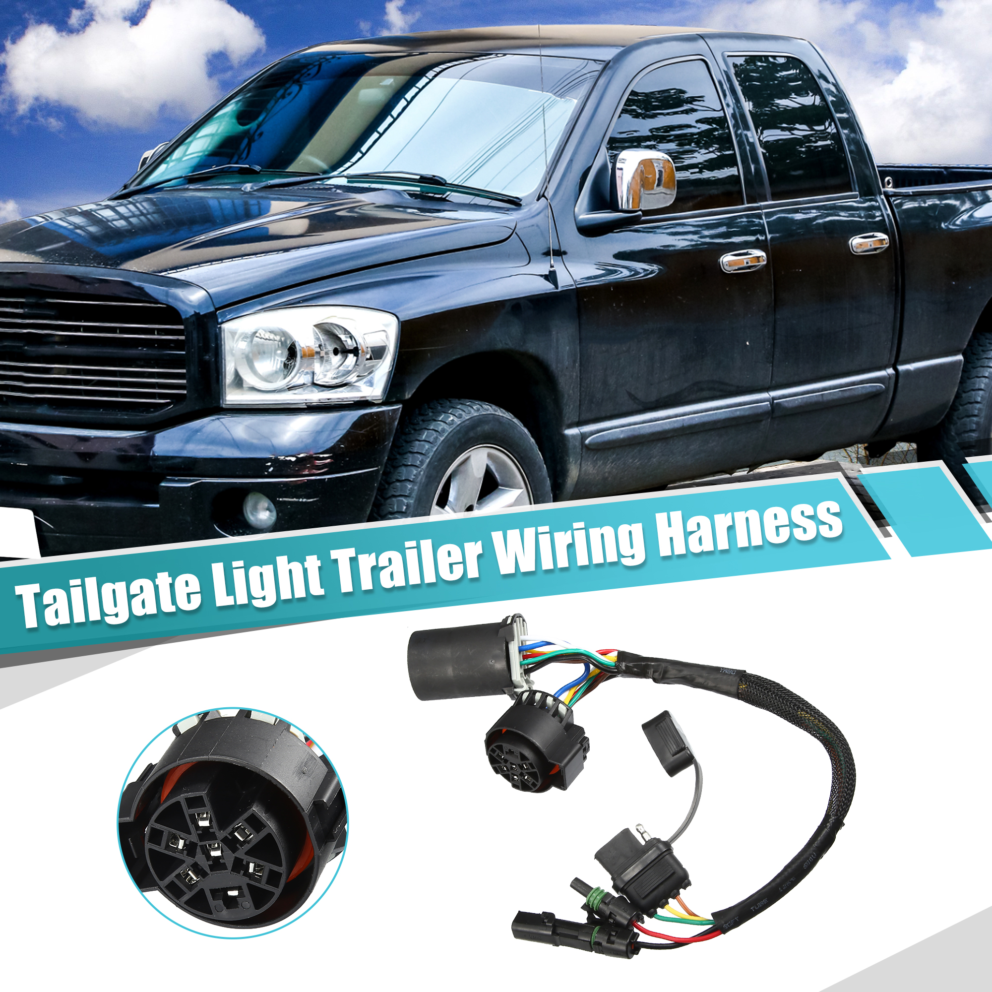Unique Bargains 7 Pin to 4 Way Trailer Harness for Jeep Wrangler JK 2009-2019
