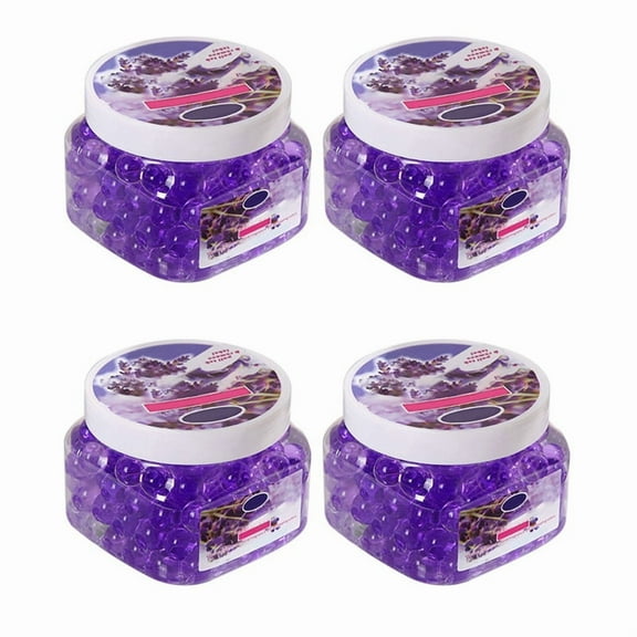 4 Pack Odor Eliminator Gel Beads, Crystal Beads Air Freshener Long Lasting for Bathrooms, Cars, Pet Areas (Lavender)