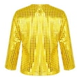 thumbnail image 2 of Kaerm Boys Girls Sparkly Sequins Metallic Long Sleeve Top T-Shirt Modern Jazz Hip Hop Stage Gold 130, 2 of 7