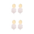 thumbnail image 4 of Guardurnaity Pendientes de gota Patrón largo Acrílico Geométrico Pendiente Señora Decoraciones diario Hexágono Gancho para la oreja Casa Fiesta Blanco 2Conjunto, 4 of 6