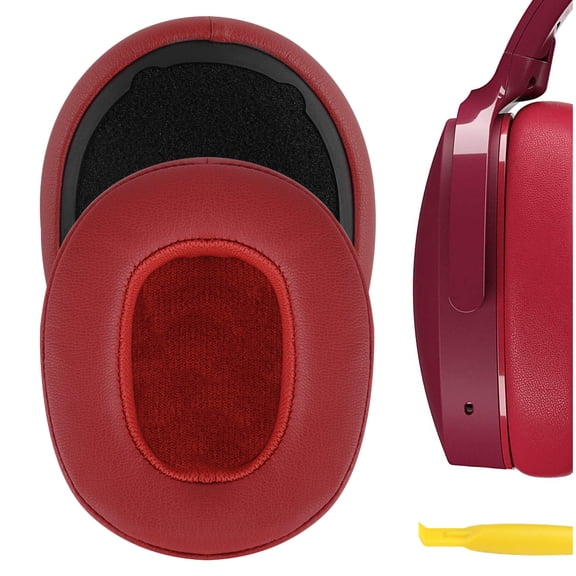 Geekria QuickFit Replacement Ear Pads for Skullcandy Crusher Wireless/EVO/ANC, Hesh 3/EVO/ANC, Venue ANC Headphones, Repair Parts (Red)