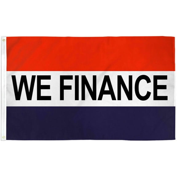 We Finance Flag 3x5 Car Dealership Financing Financiamos Aqui 100D Flag