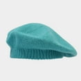 thumbnail image 2 of Prolriy Flat Cap Beret Hats for Women, Women's Solid Color Knitted Wool Warm Beret Casual Shade Fall and Winter Hat Womens Hats Mint Green M, 2 of 3