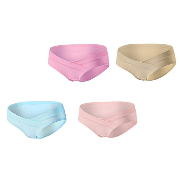 4 Pcs Maternity Panties Womens Thong Underwear Cotton Briefs for Pregnant Miss Woman