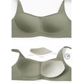 thumbnail image 4 of ManxiVoo Square Neck Strapless Bra For Full Bust Seamless Thin Cup Light Support Convertible Layering Top XL Size Green, 4 of 8