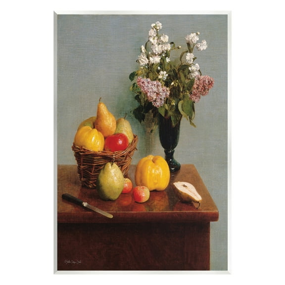 Stupell Industries Fruit & Flowers Still Life Food & Beverage Painting Unframed Art Print Wall Art, 10 x 15