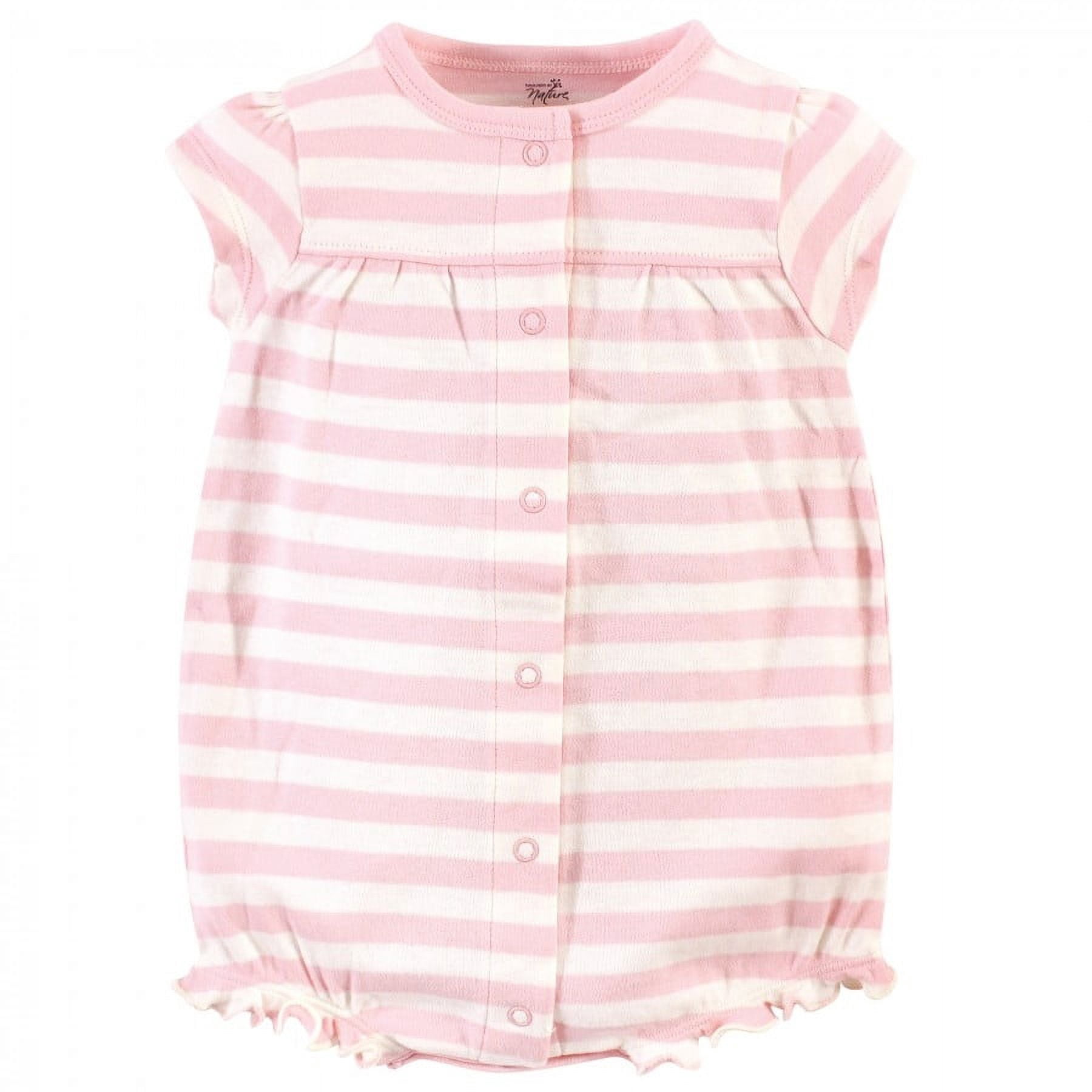 Touched by Nature Baby Girl Organic Cotton Rompers 3pk, Butterflies, 12-18 Months