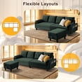 thumbnail image 6 of Pingliang Home Convertible Sectional Sofa with Storage Ottoman and Side Storage Pockets,Modern 4 Seat L Shaped Couch with 19.3" Seat Depth for Living Room Office Apartment Studio,Green, 6 of 14