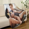 thumbnail image 4 of Custom Bed Throw Blankets with Photos Text,Personalised Fleece Blanket Customized Picture Memory Gift for Wife Husband Couples (1 Photo Blanket, 80 × 120cm), 4 of 6