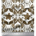 thumbnail image 1 of Soimoi Cotton Voile Fabric Filigree Damask & Artistic Leaves Print Fabric by the Yard 56 Inch Wide, 1 of 1