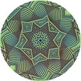 thumbnail image 1 of Ahgly Company Machine Washable Indoor Round Transitional Emerald Green Area Rugs, 8' Round, 1 of 7