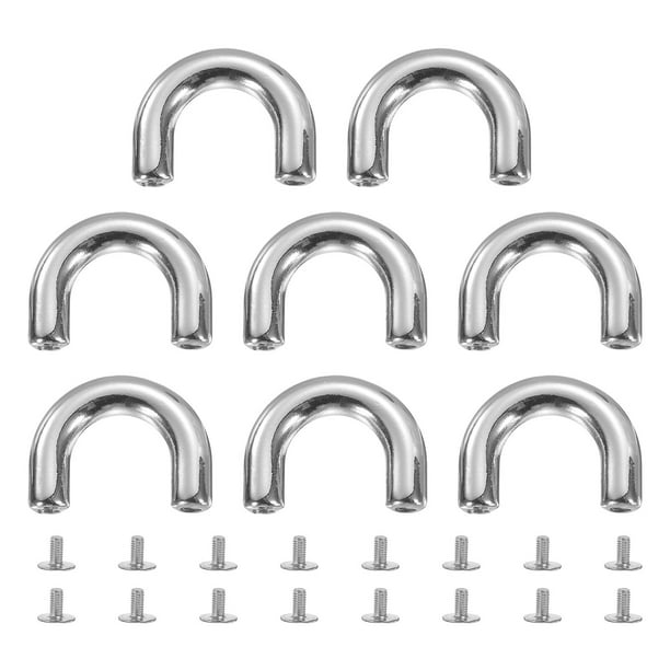 8Pcs Hebillas de Conector en D de Metal, Hebillas de Puente Arqueado de Aleación con Tornillos (Gris, 0.9" x 0.2")